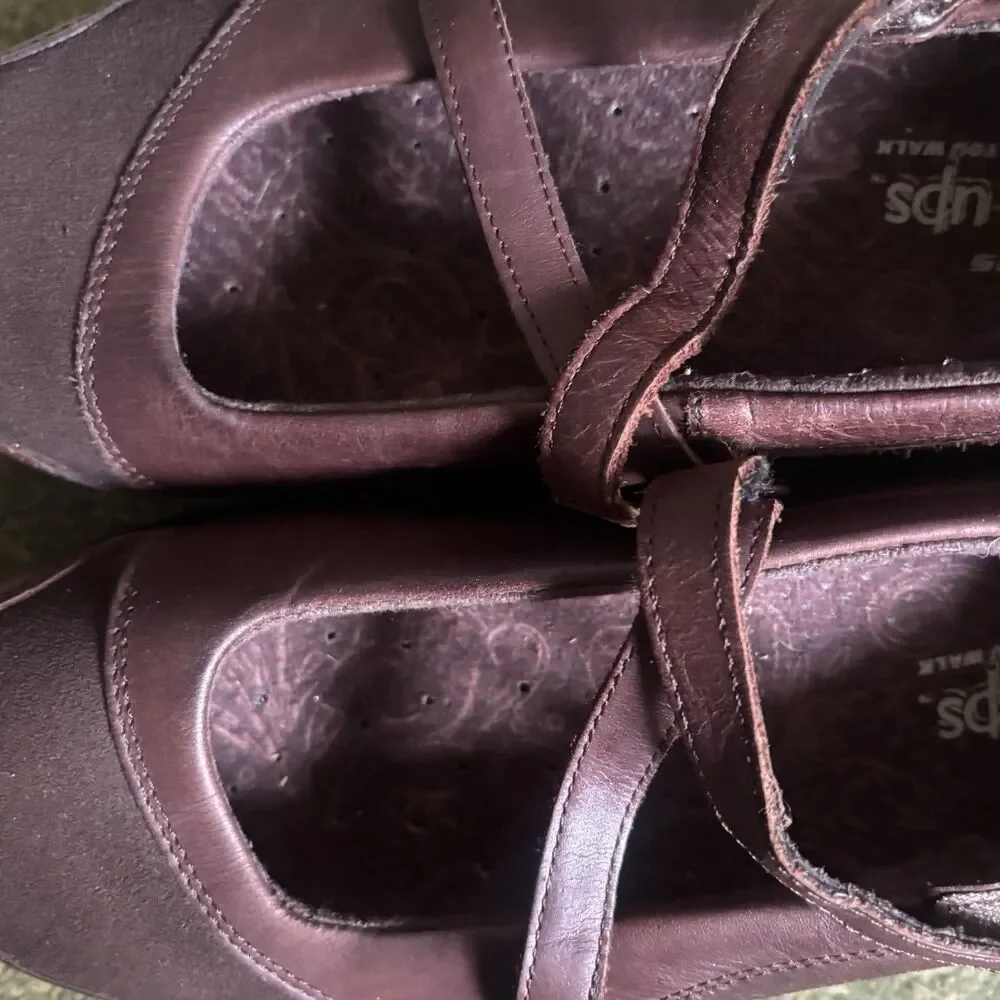 Skechers Shape Ups Mary Jane Shoes Womens Sz 10 Brown Leather Walking Comfort - Picture 7 of 16